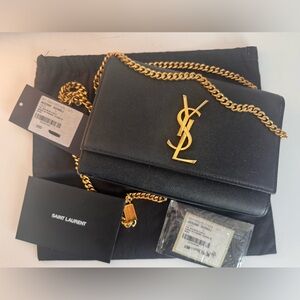 Saint Laurent Black and Gold Chain Bag